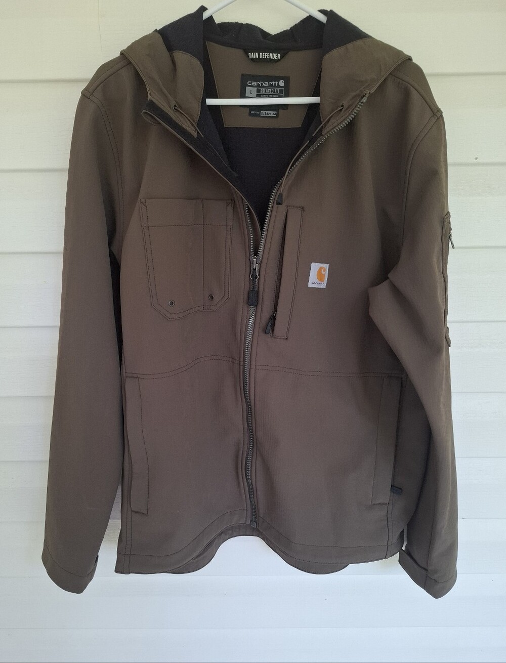 Carhartt Rain Defender Relaxed Fit Midweight Softshell Hooded Jacket Large